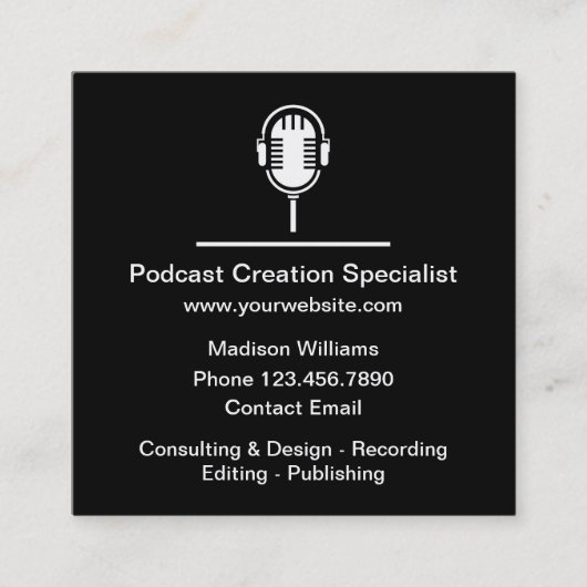 Modèle de carte de visite de création de podcast c (Devant)