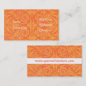 modèle de carte de visite de damassé d'orange et (Devant / Derrière)
