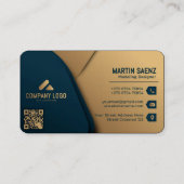 Modèle de carte de visite de feuille d'or (Dos)