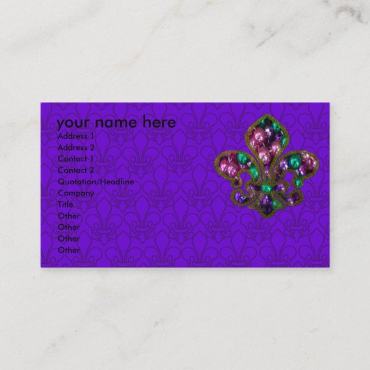 Modèle de carte de visite de Fleur de Lis (Devant)