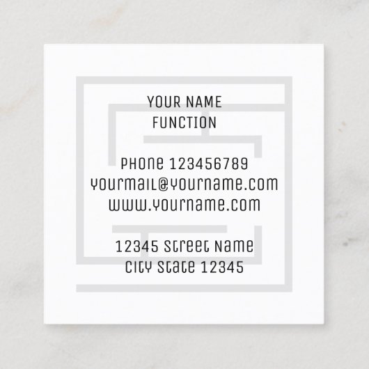 Modèle de carte de visite de jeu de labyrinthe de  (Dos)