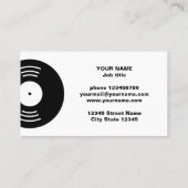 Modèle de carte de visite de jockey de disque de (Dos)