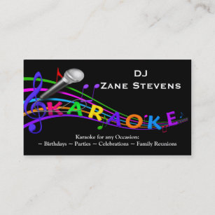 Modèle de carte de visite de karaoke du DJ