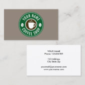 Modèle de carte de visite de la cafétéria shop (Devant / Derrière)