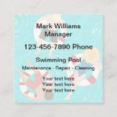 Modèle de carte de visite de la piscine cool (Dos)