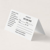 Modèle de carte de visite de l'agent de voyage (Dos)