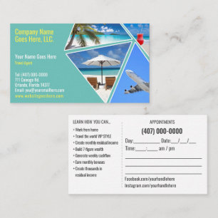 Modèle de carte de visite de l'agent de voyage