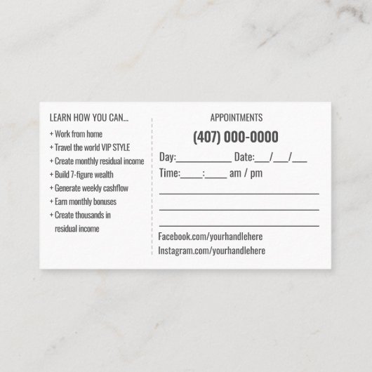 Modèle de carte de visite de l'agent de voyage (Dos)