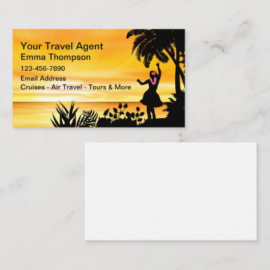 Modèle de carte de visite de l'agent de voyage (Devant / Derrière)