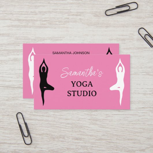 Modèle de carte de visite de l'atelier de Yoga (Devant/Arrière en situation)