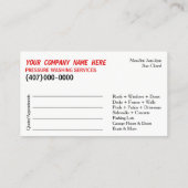 Modèle de carte de visite de lavage et de nettoyag (Dos)