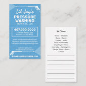 Modèle de carte de visite de lavage et de nettoyag (Devant / Derrière)