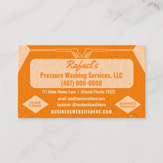 Modèle de carte de visite de lavage et de nettoyag (Devant)