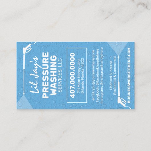 Modèle de carte de visite de lavage et de nettoyag (Devant)