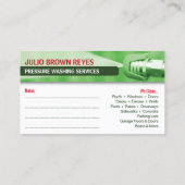 Modèle de carte de visite de lavage et de nettoyag (Dos)