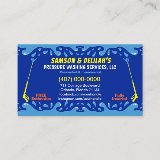 Modèle de carte de visite de lavage et de nettoyag (Devant)