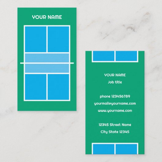 Modèle de carte de visite de l'entraîneur de Pickl (Devant / Derrière)