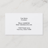 Modèle de carte de visite de l'entraîneur de Pickl (Dos)