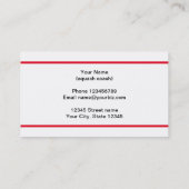 Modèle de carte de visite de l'entraîneur de squas (Dos)