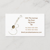 Modèle de carte de visite de logo de guitare (Dos)