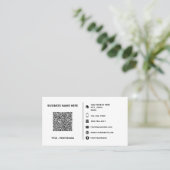 Modèle de carte de visite de logo et de code QR pe (Debout devant)