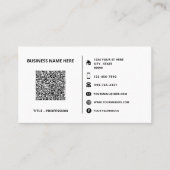 Modèle de carte de visite de logo et de code QR pe (Devant)