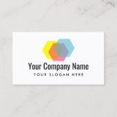Modèle de carte de visite de logo hexagone superpo (Devant)