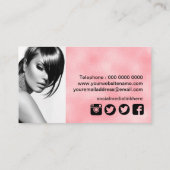 Modèle de carte de visite de maquillage élégant (Dos)