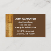 modèle de carte de visite de menuiserie de bois (Dos)