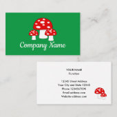 Modèle de carte de visite de nature champignon rou (Devant / Derrière)