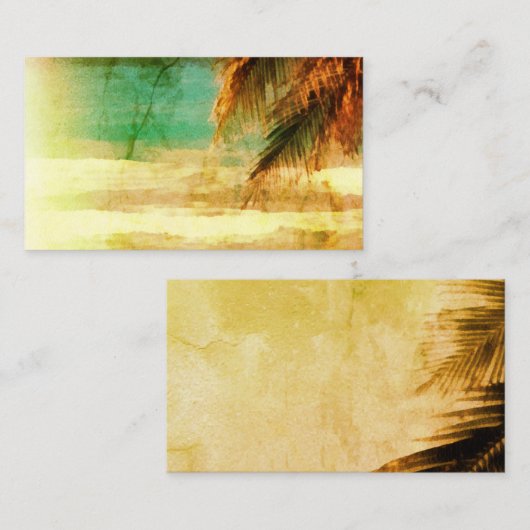 modèle de carte de visite de plage tropicale palm (Devant / Derrière)