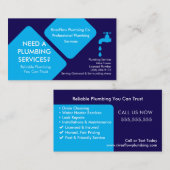 Modèle de carte de visite de plombier | Services d (Devant / Derrière)