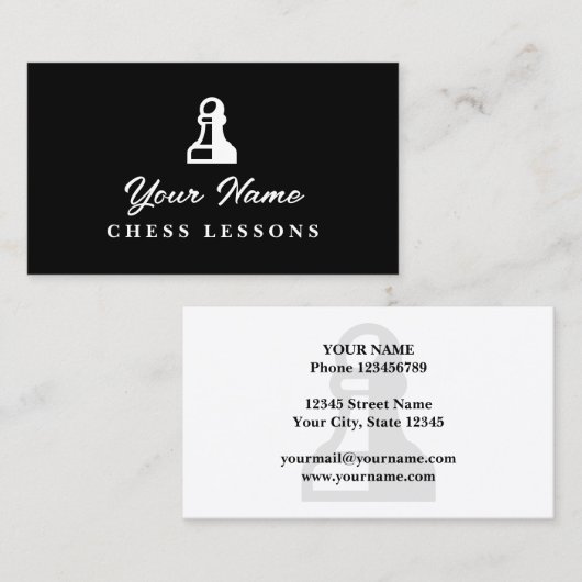 Modèle de carte de visite de professeur de leçons (Devant / Derrière)