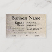 Modèle de carte de visite de rendez-vous (Dos)