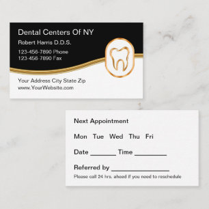 Modèle de carte de visite de rendez-vous de dentis