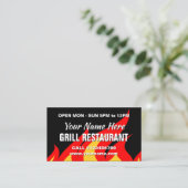 Modèle de carte de visite de restaurant Grill et W (Debout devant)