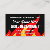 Modèle de carte de visite de restaurant Grill et W (Devant)