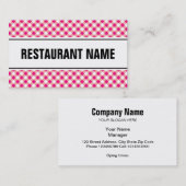 Modèle de carte de visite de restaurant| nappe rou (Devant / Derrière)