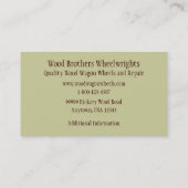 Modèle de carte de visite de roues de charron (Dos)