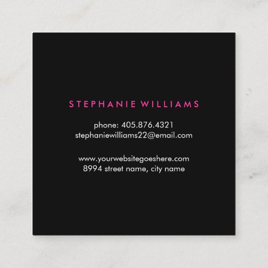 Modèle de carte de visite de salon de coiffure (Dos)