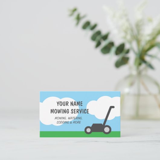 Modèle de carte de visite de service de tonte de p (Debout devant)