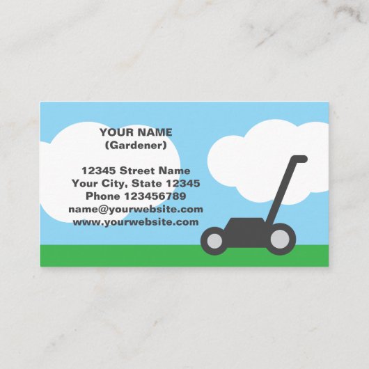 Modèle de carte de visite de service de tonte de p (Dos)