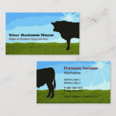 Modèle de carte de visite de silhouette de vache à (Devant / Derrière)