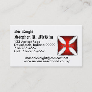 Modèle de carte de visite de Templar