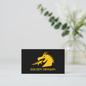 Modèle de carte de visite de tête de dragon d'or (Debout devant)