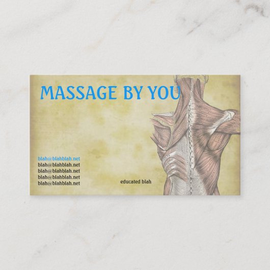 Modèle de carte de visite de thérapeute de massage (Devant)