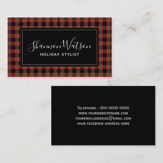 Modèle de carte de visite de vacances (Devant / Derrière)