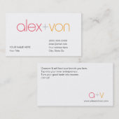 modèle de carte de visite de von d'Alex (avec (Devant / Derrière)