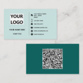 Modèle de carte de visite de votre logo et code QR (Devant / Derrière)