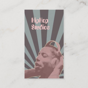 Modèle de carte de visite d'écouteurs de hip hop